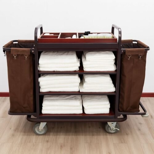 Housekeeping Trolley | Utility Cart for Mops, Towels & Cleaning Supplies