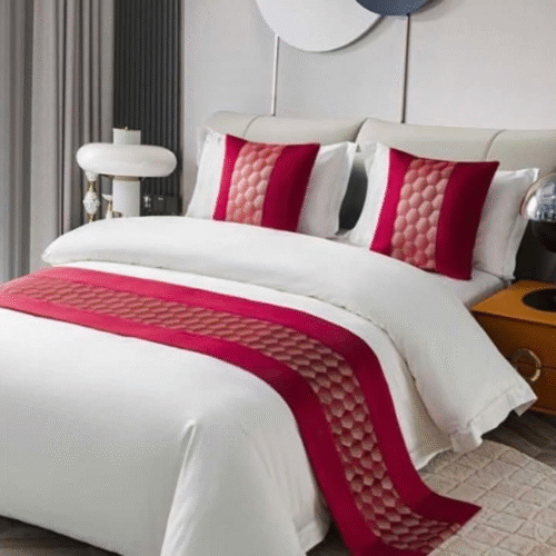 Bed Runner and Throw Pillow Set